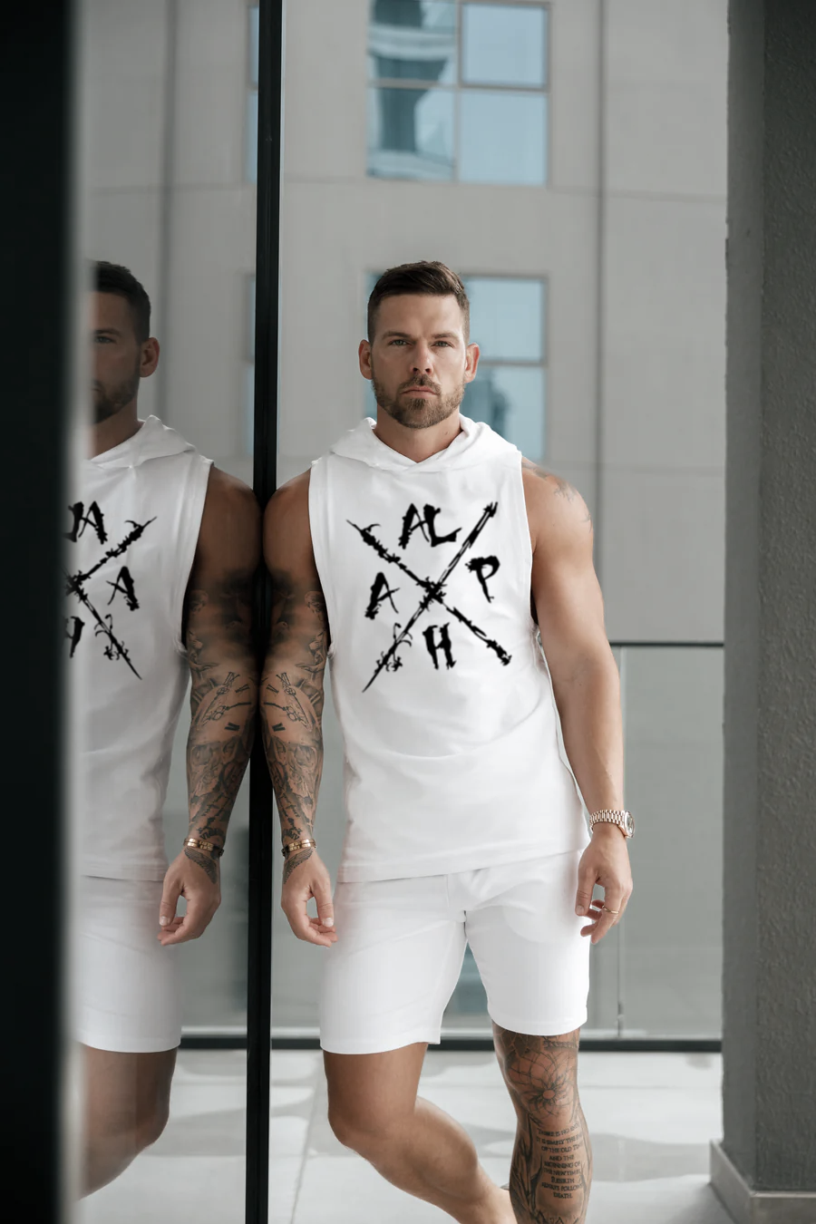 Alpha sleeveless hoodie