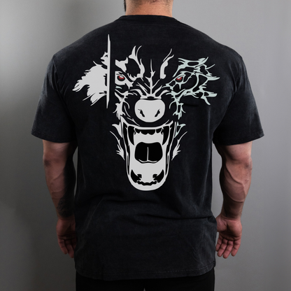 WOLF BACK TEE (BLK-REG)