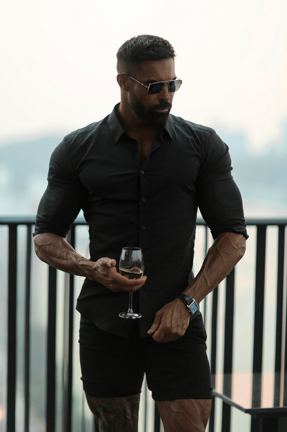 Cuba long sleeves Shirt - Black