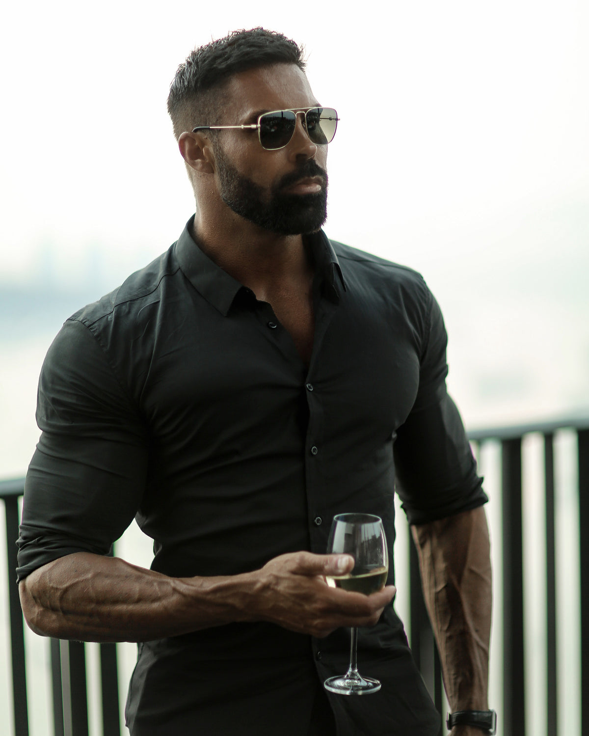 Cuba long sleeves Shirt - Black