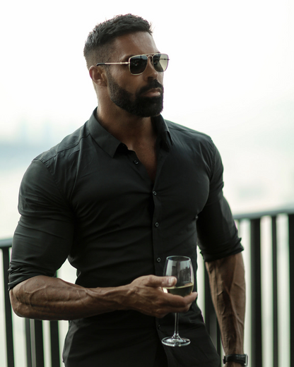 Cuba long sleeves Shirt - Black