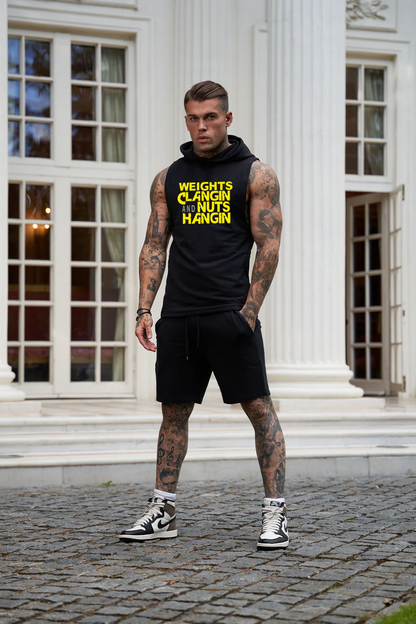 Signature sleeveless hoodie(BLK)