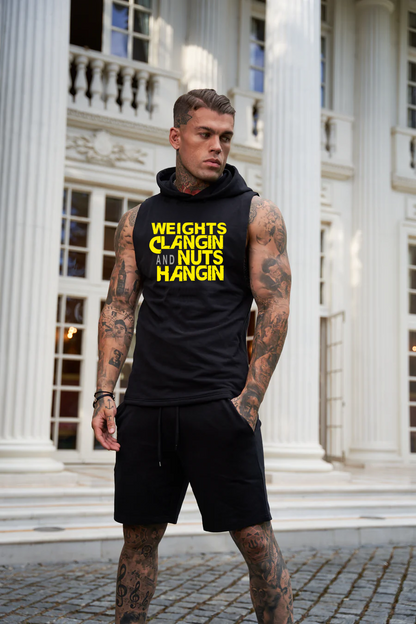 Signature sleeveless hoodie(BLK)