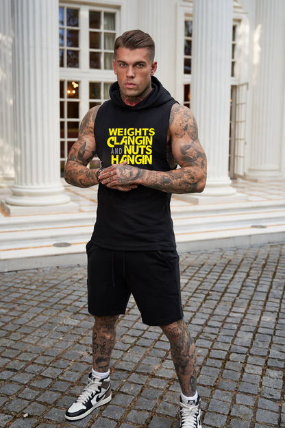 Signature sleeveless hoodie(BLK)